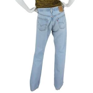 90s Vintage Levi's 501 Light Wash High Waisted Boho Festival Mom Denim Jeans 32